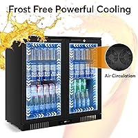 Vista 3 de Back Bar Cooler Undercounter Beverage Refrigerator with Glass Door, Commercial Display Fridge for Beer Drink Soda with Temperature Control, 7.2Cu.