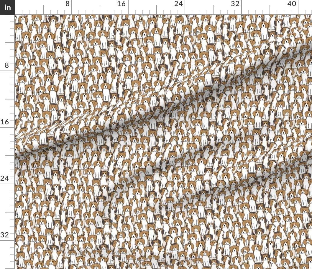 Spoonflower Fabric - Beagles Beagle Dogs Puppy Portrait Puppies Abstract Nursery Printed on Petal Signature Cotton Fabric by The Yard - Sewing Quilting Apparel Crafts Decor