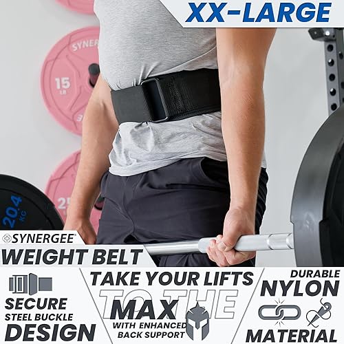 Miniatura 2 de Synergee Weightlifting Belt 5 Padded Support for Squats Deadlifts Powerlifting & Cross Training Adjustable Gym Belt for Men & Women