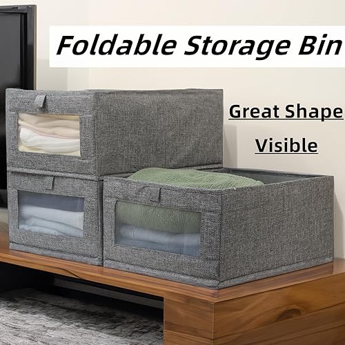 Miniatura 2 de Fordonral Paquete de 4 organizadores de armario y contenedores de almacenamiento, contenedores de almacenamiento para organizar ropa, jeans,