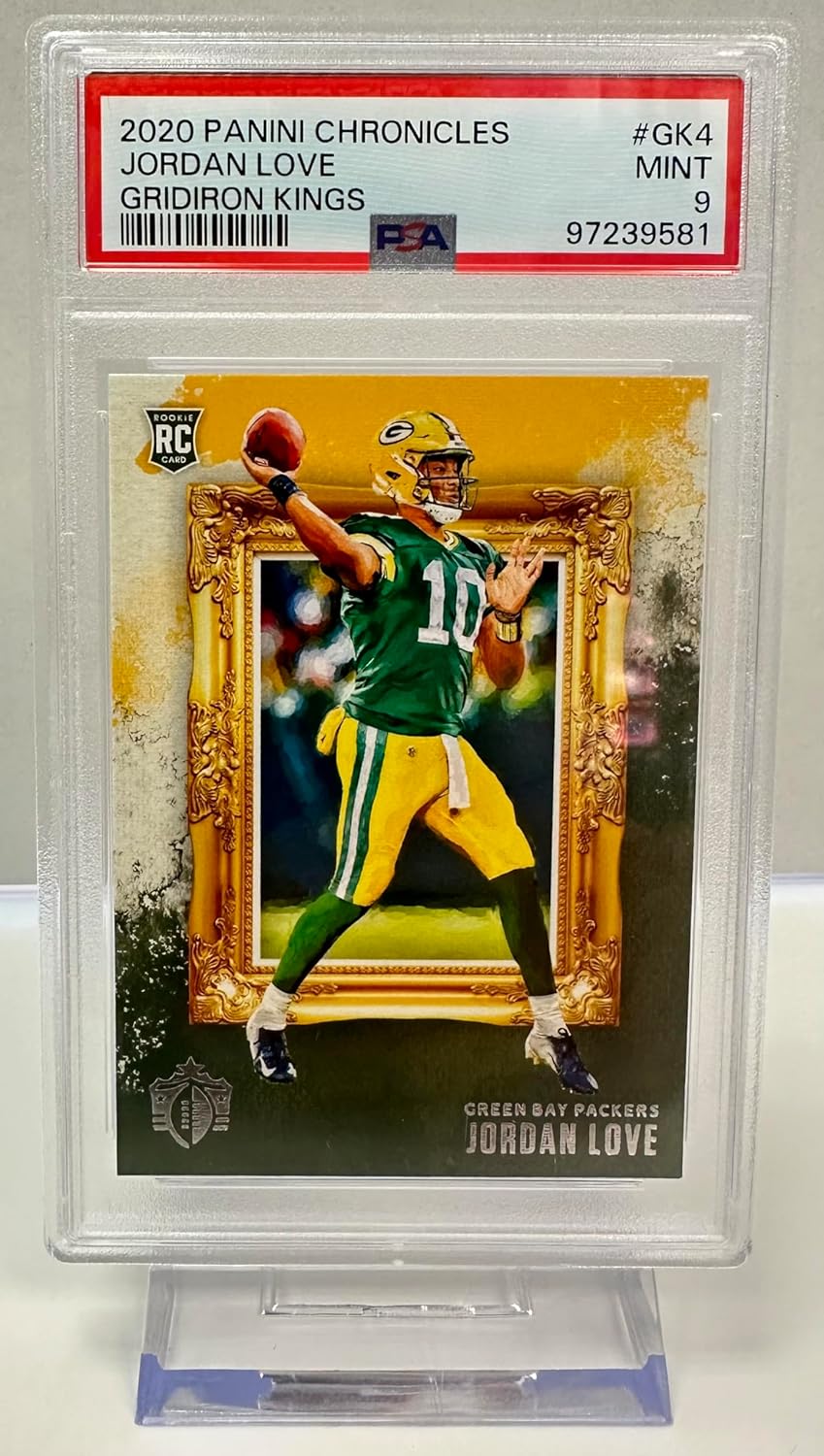 Jordan Love PSA Graded 9 Mint Rookie Card Gridiron Kings Collectible Football Card - 2020 Chronicles Football Card #GK-4 (Packers)