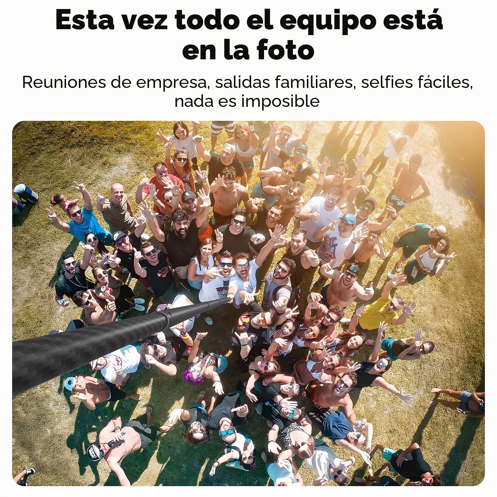 TELESIN 118 pulgadas/3m de Fibra de Carbono Palo Selfie para GoPro Hero 13 12 11 10 9 8 Insta360 X5 X4 X3, dji Osmo 360 Action 6 5 Pro 4 3