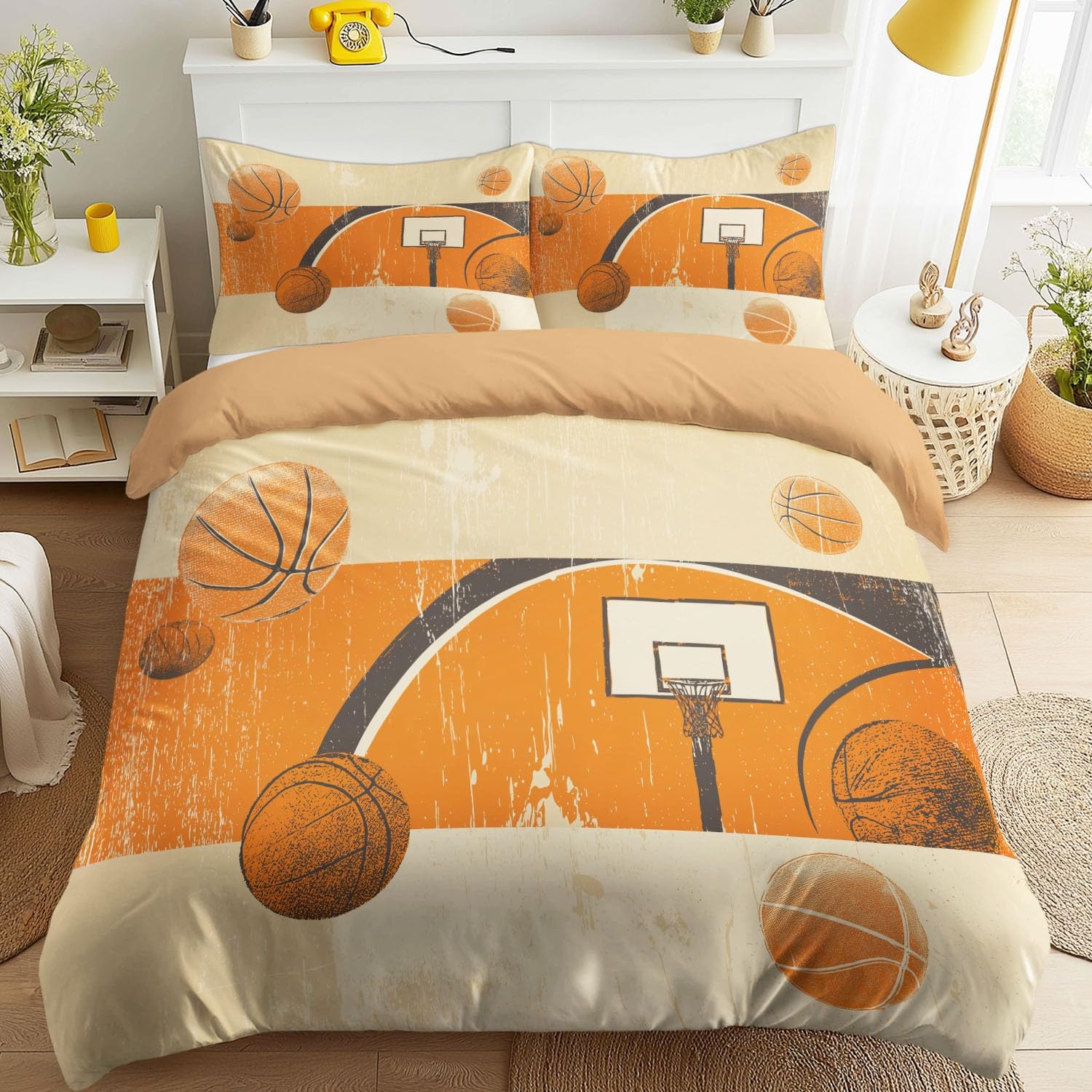 Parure de lit basket 140x200 cm confortable et chaleureuse pour enfants