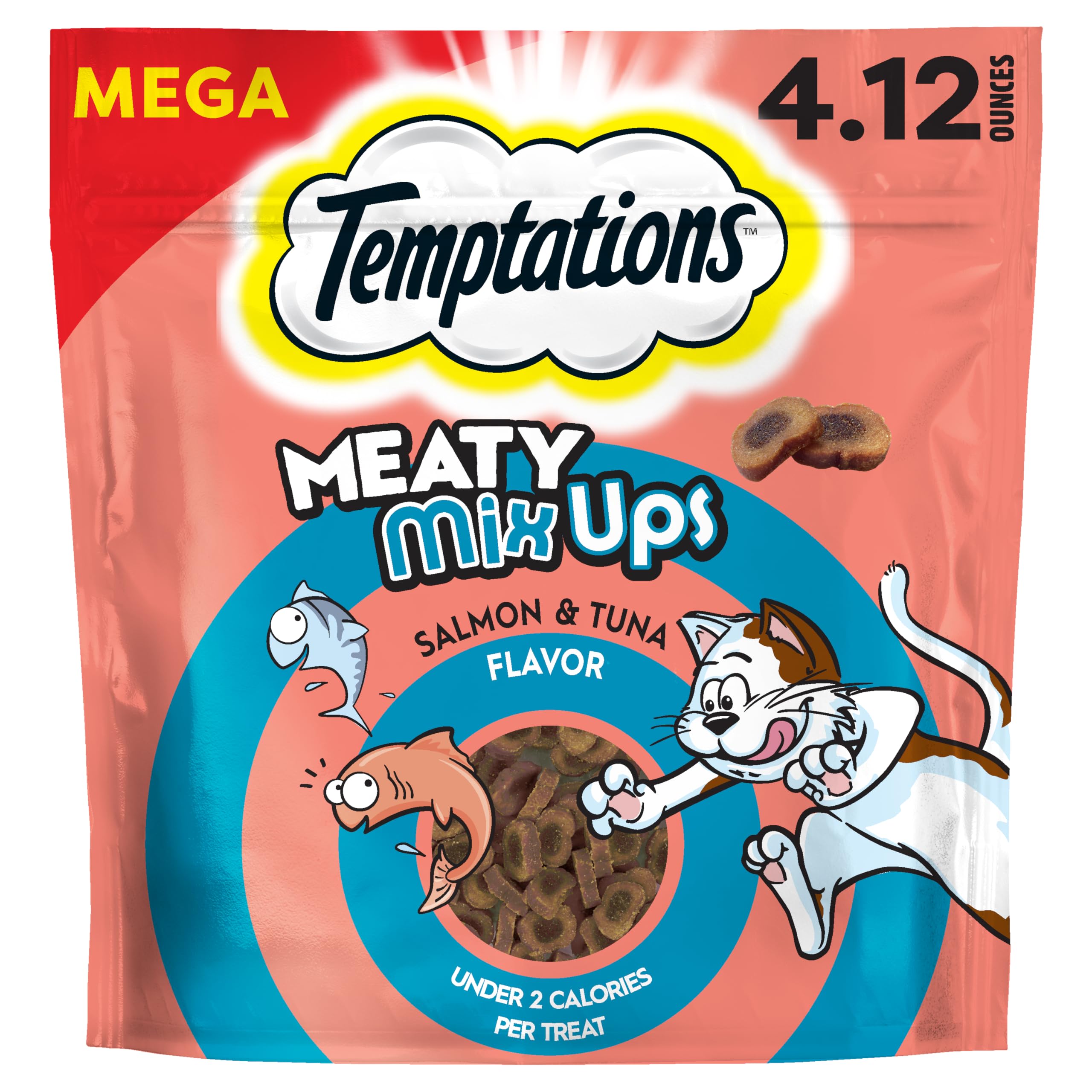 Temptations Meaty MixUps Cat Treats with Salmon & Tuna, 4.12 oz. Pouch