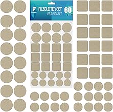 Set of 60 Adhesive Felt Pads for Furniture Chairs, Square Round Sub-Chairs, 3mm Thick, Non-Slip, Heavy Furniture, Beige