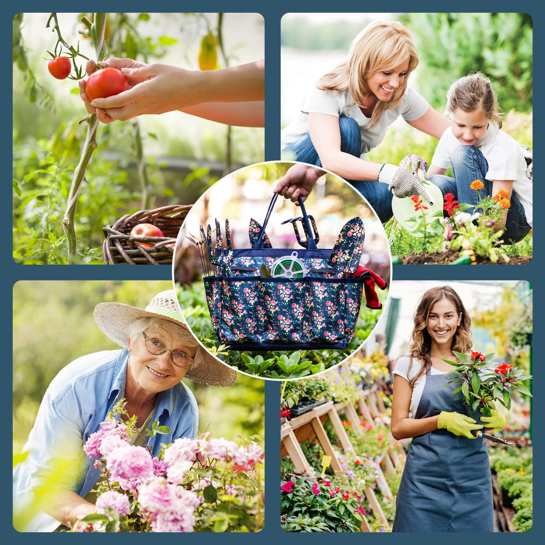 Juego de herramientas de jardín, 25 herramientas de jardín florales resistentes, kit de jardinería de aluminio a prueba de óxido con pala de jardín, pala, podadora, guantes, regalo ideal de