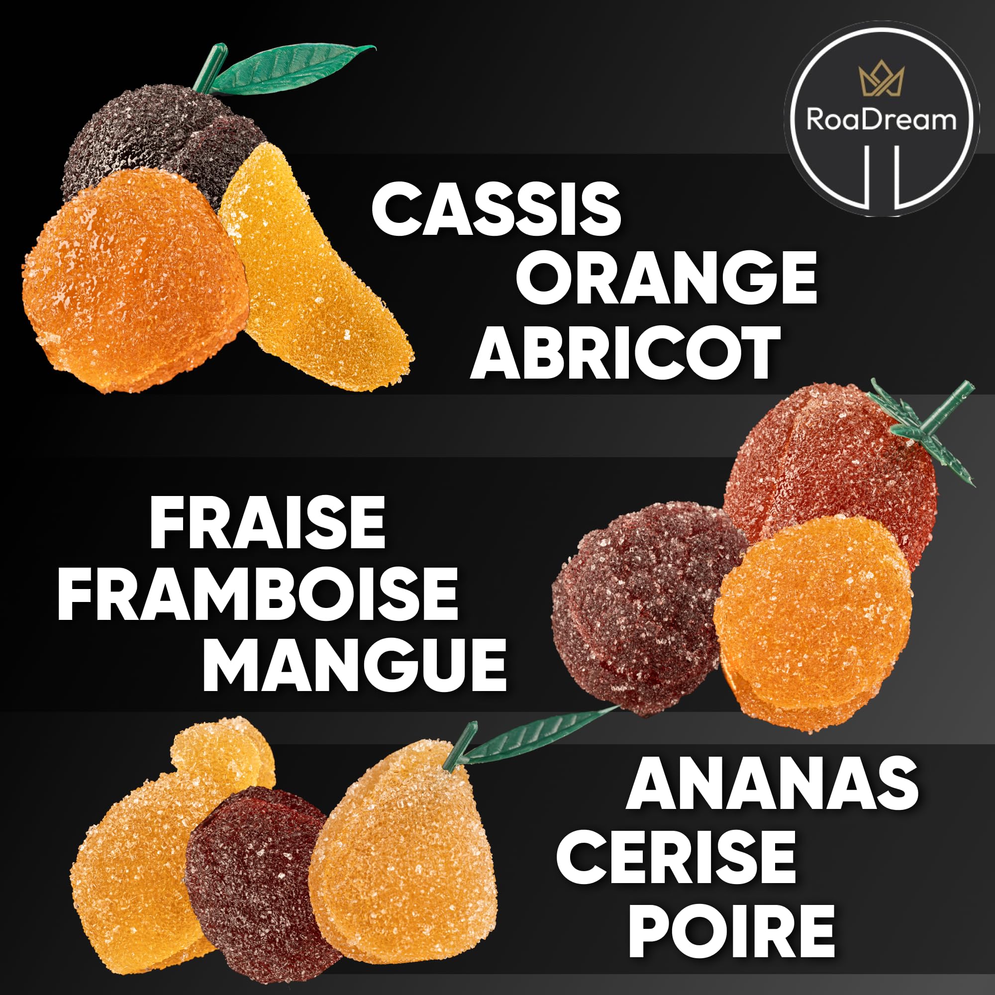 Pâtes de fruits Artisanales - boite cadeau 1 KG - Saveurs multi fruits - (sans gluten, sans colorant, sans arôme artificiel, sans lactose, sans conservateur) - teneur en fruits de 70%