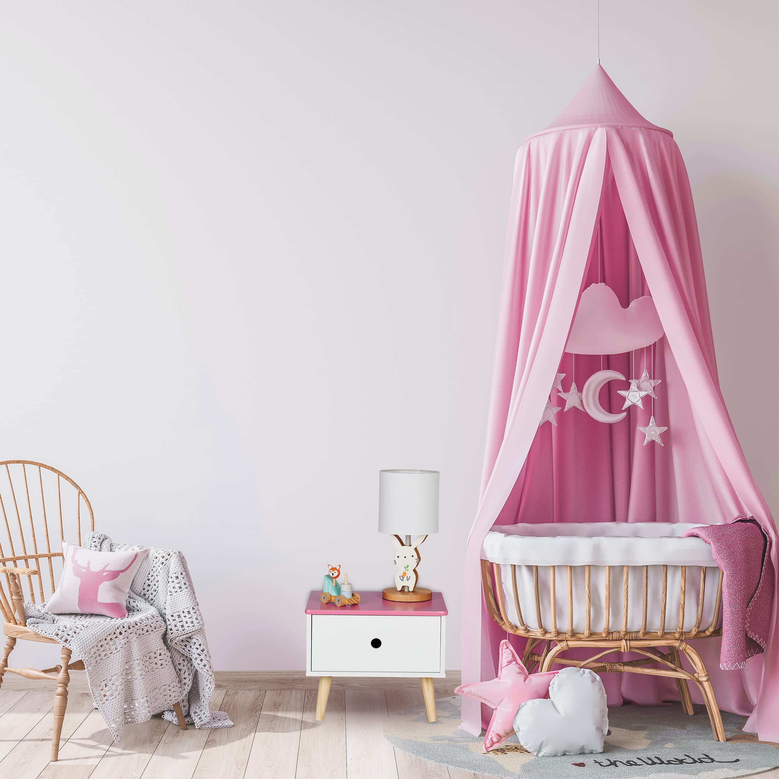 Relaxdays Table de Chevet pour Enfant, avec tiroir, HLP 31x38x30 cm, Chambre, Petite Commode, Bois et MDF, Blanc-Rose