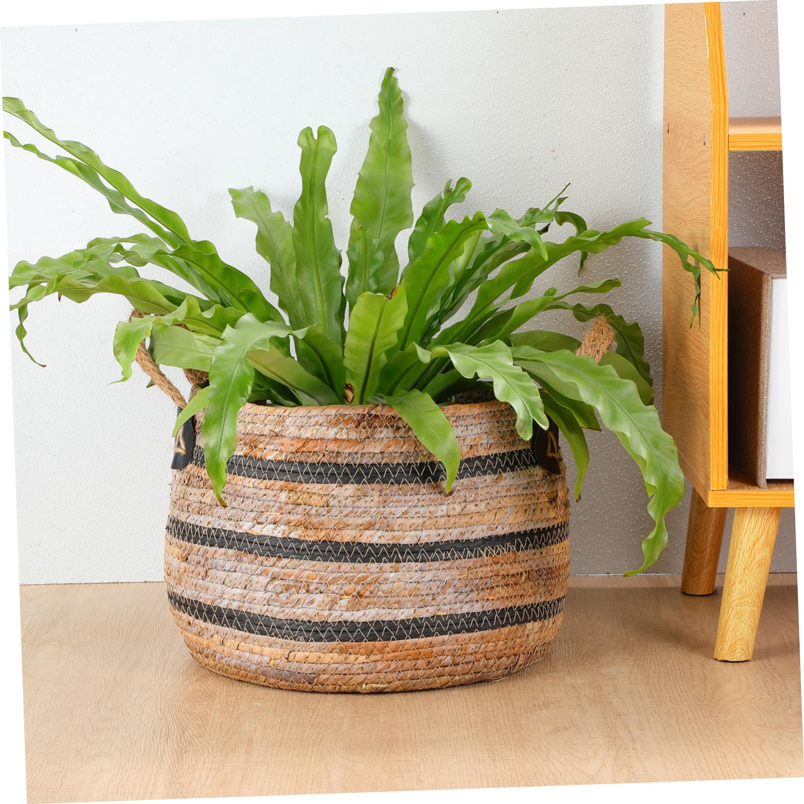 Cesto Intrecciato per Biancheria Piccoli Oggetti 29×21 in Paglia | Stile Rustico Nordico, Capienza Ampia, Facile da Spostare, per Casa e Ordine degli Ambienti