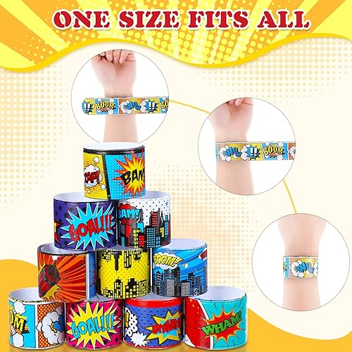 Miniatura 6 de Junkin 40 pulseras de héroe Tie Dye para fiestas para niños y niñas, pulseras a presión, suministros de fiesta, suministros de cumpleaños,
