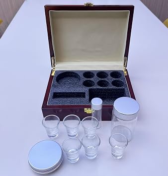 Portable Communion Service Set With Hard Case, 6 Communion Glasses Cups, Tin Bread Container, 100ml Juice Container, Anointing Oil Bottle, Great Catholic Gift for Ordination
