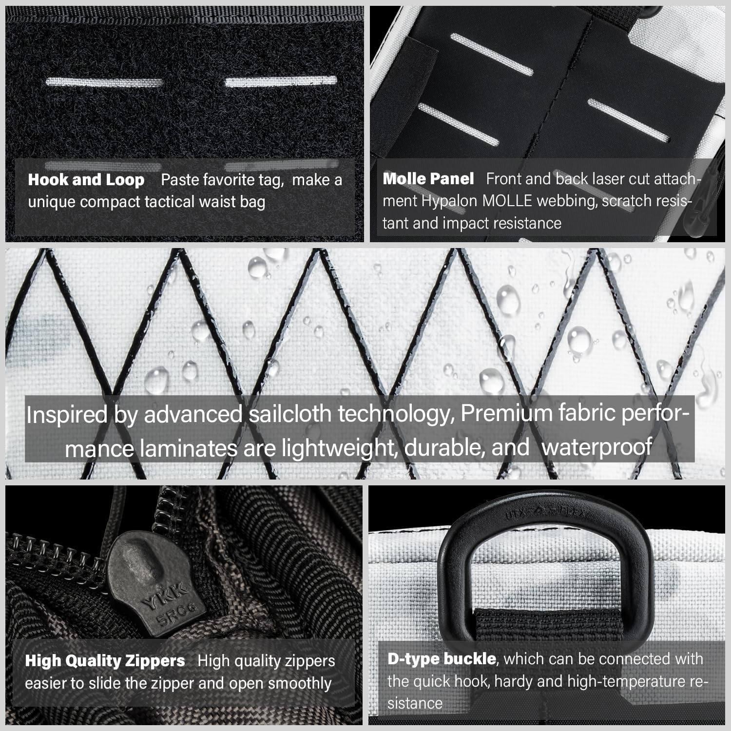 TACTICAL GEEK Block E3.0 EDC Compact Waist Pocket Pouch, Men EDC Pouch Organizer, Multi-Purpose Molle Tool Pouch, Utility Tool Organizer Bag for Daily Essentials Carry(White) - Image 5