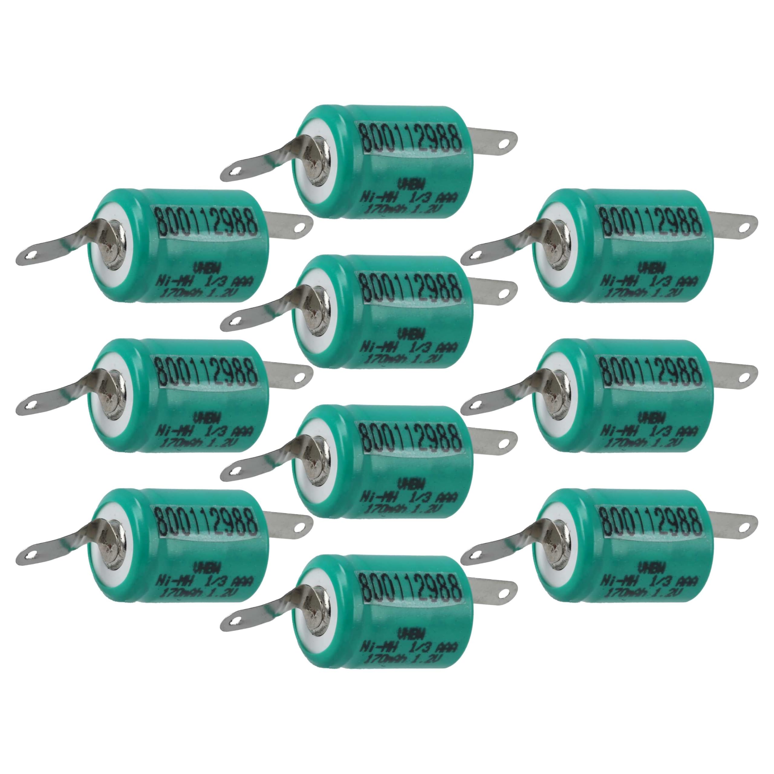 vhbw 10x Batteries Remplacement pour 1/3AAA