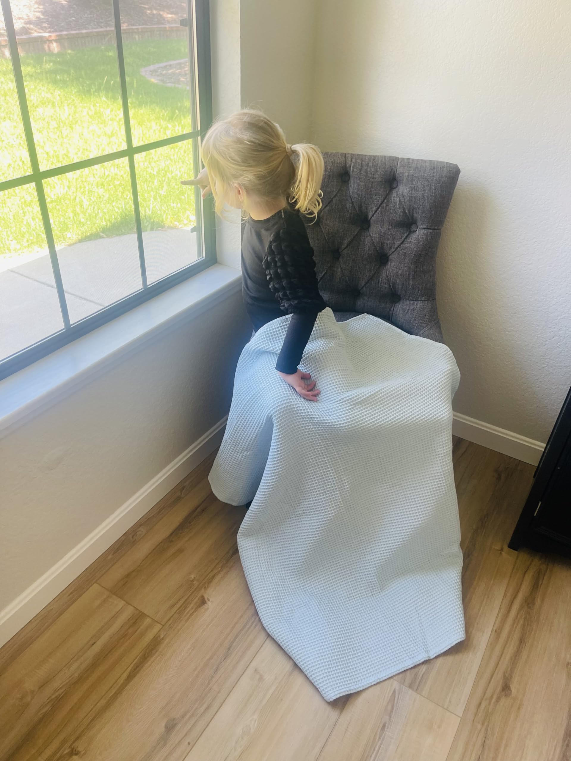Manta suave y acogedora para bebé de 43 x 40 pulgadas, manta de guardería para niños y niñas, manta neutra ligera para bebés y niños pequeños (azul)
