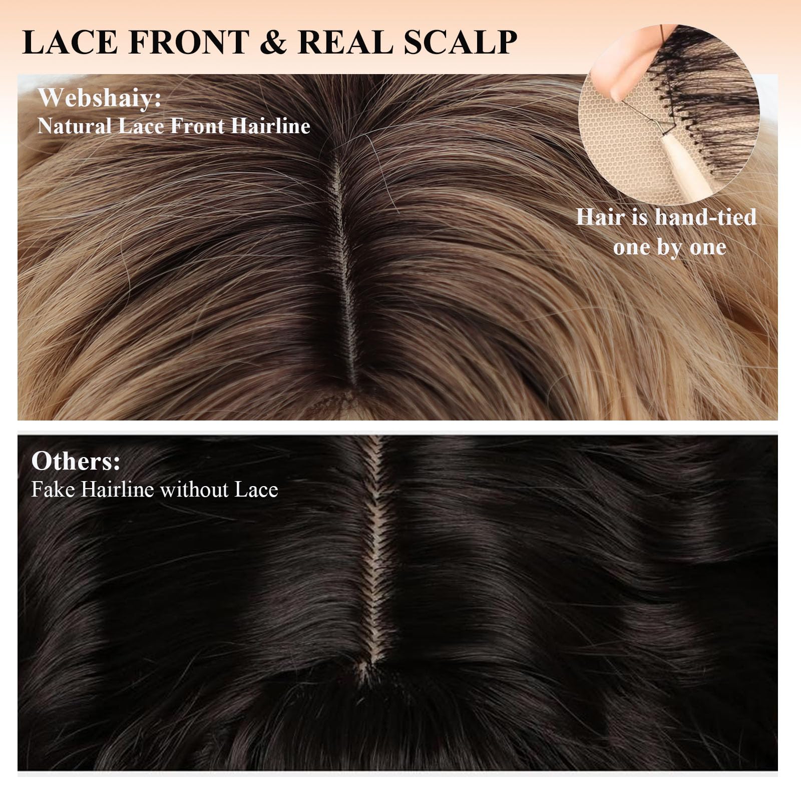 Pre Cut Lace Platinum Blonde Perücke Damen Schulterlange Gewellte Gestufte Bob Wig Perücke mit Pony,Echte Kopfhaut Synthetische Perücken für Dünnes Haar/Grauabdeckung Täglichen Gebrauch