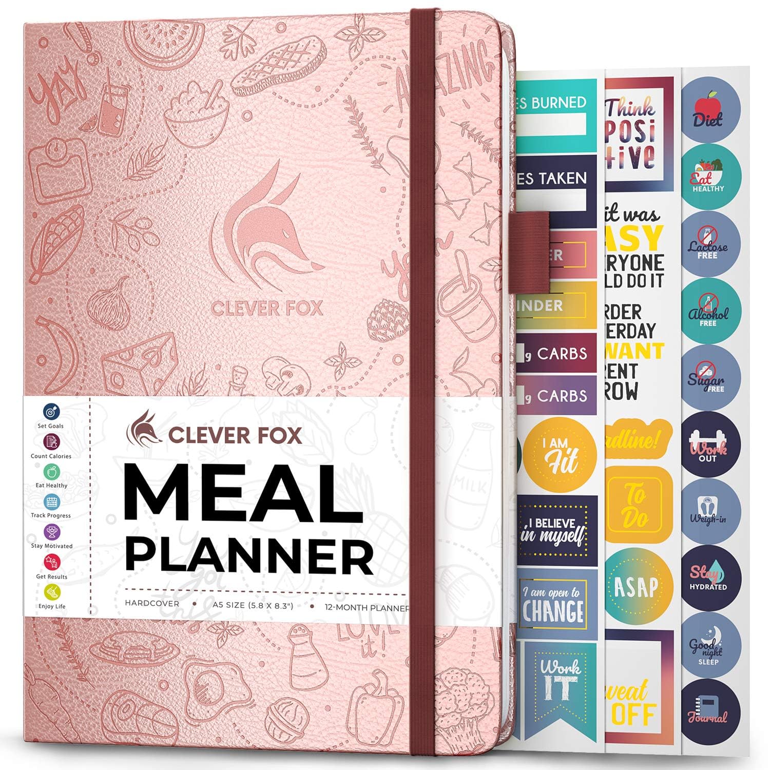 Clever Fox Weekly Meal Planner - Weekly & Daily Meal Prep Journal with Shopping and Grocery Lists for Menu Planning, Healthy Diet & Weight Loss