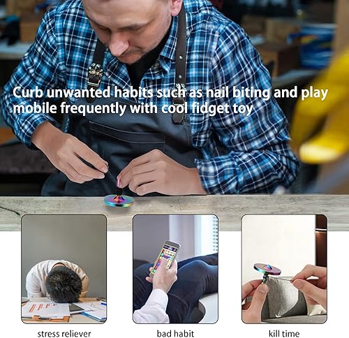 Miniatura 5 de Parte superior giratoria de metal, acero inoxidable de precisión de alto rendimiento, para matar el tiempo, antigravedad, giroscopio de equilibrio