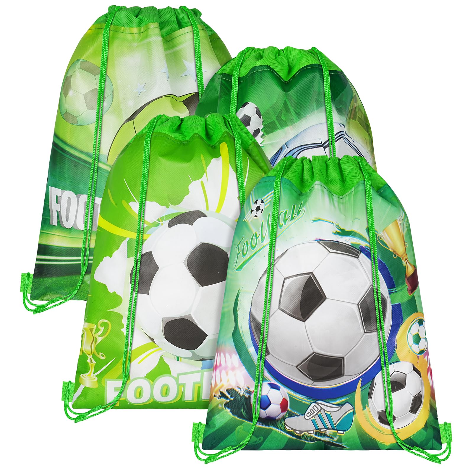 DiULi Drawstring Gym Bag 4 Pack, Lightweight Sports Sack with Drawstring Closure, Youth PE Kit Bag for School Sports Training