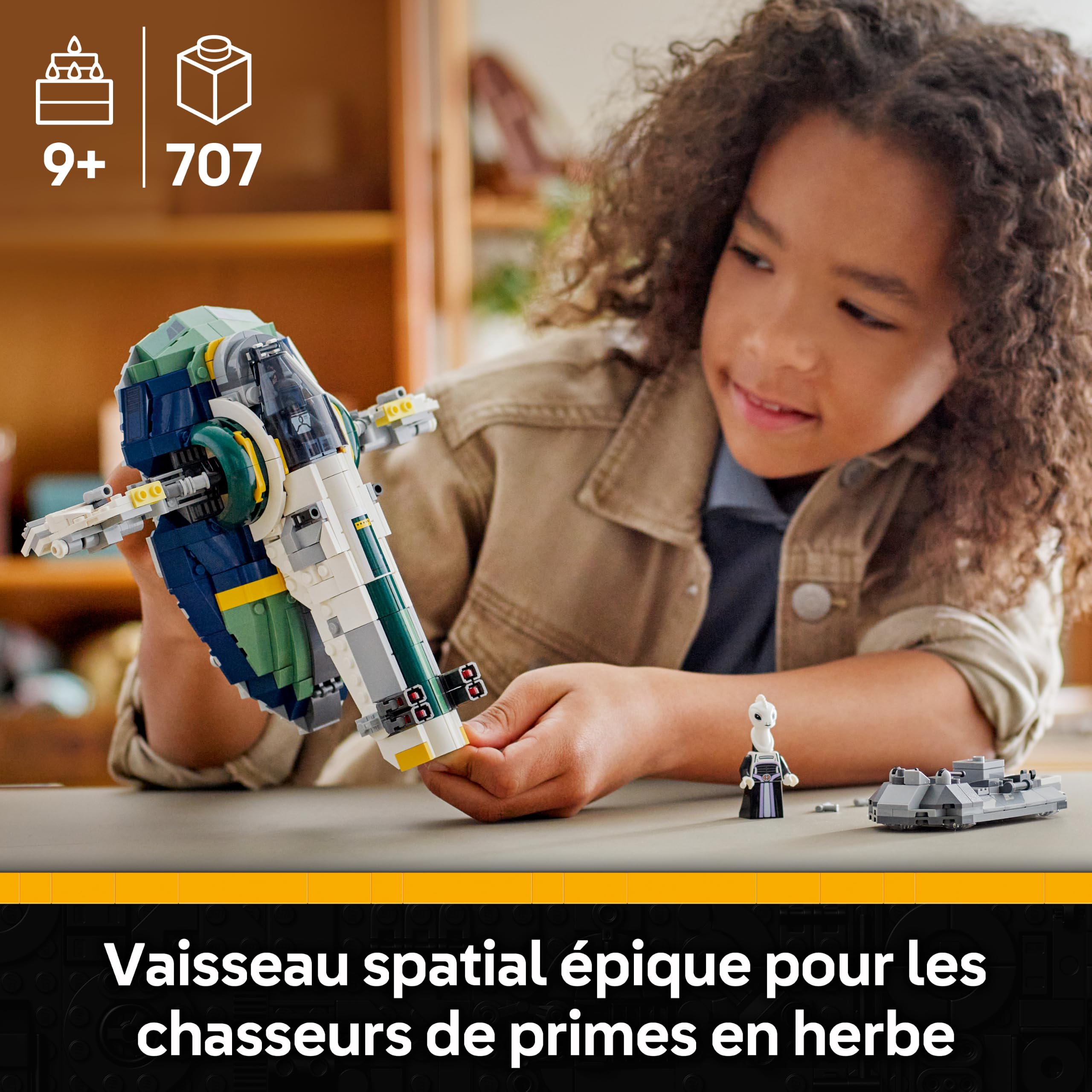 LEGO Star Wars 75433 L’Attaque des Clones Le Vaisseau de Jango Fett - Jouet de Construction avec Ailes Rotatives & 3 Minifigurines Dont Boba Fett - Décoration - Cadeau pour Garçon ou Fan dès 9 Ans