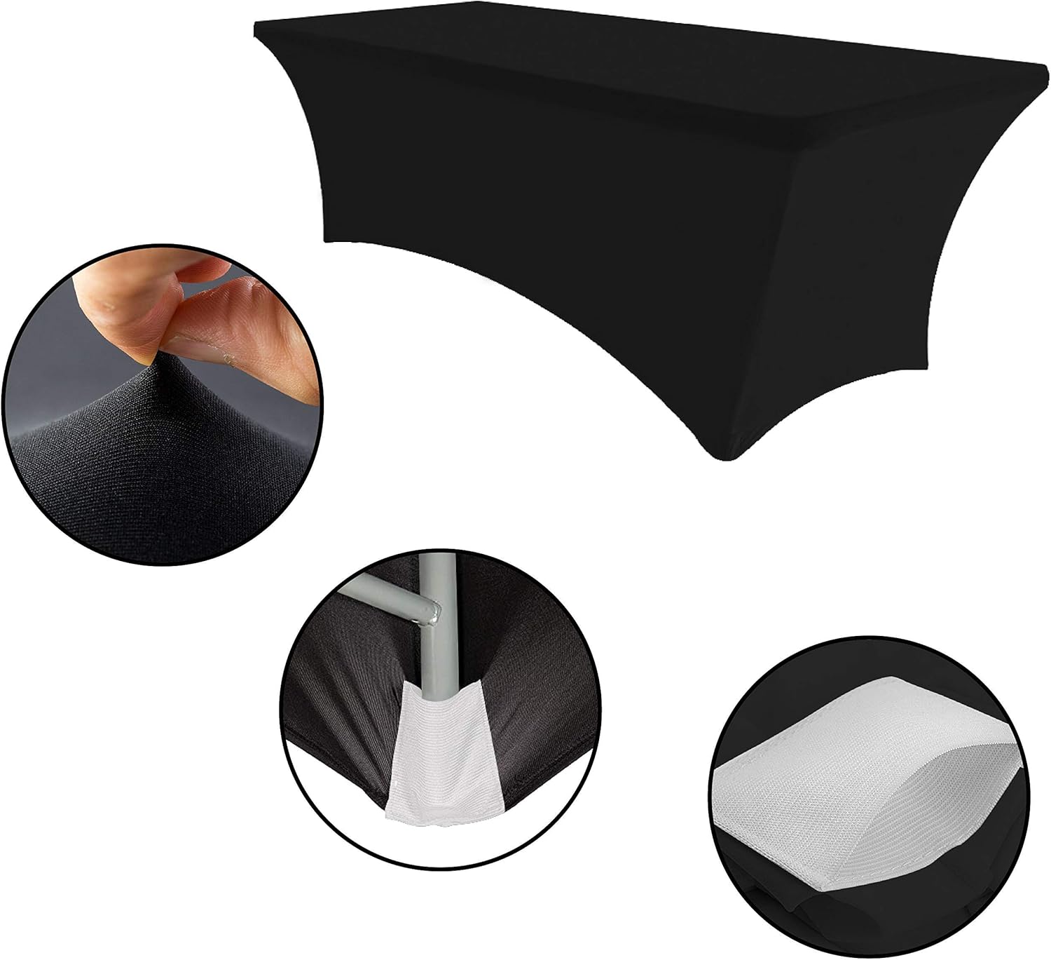 Black Friday Clearance Eurmax USA 4Ft Rectangular Fitted Spandex Tablecloths Wedding Party Patio Table Covers Event Stretchable Tablecloth (Black) Get Popular Offer Eurmax USA 4Ft Rectangular Fitted Spandex Tablecloths Wedding Party Patio Table Covers Event Stretchable Tablecloth (Black)