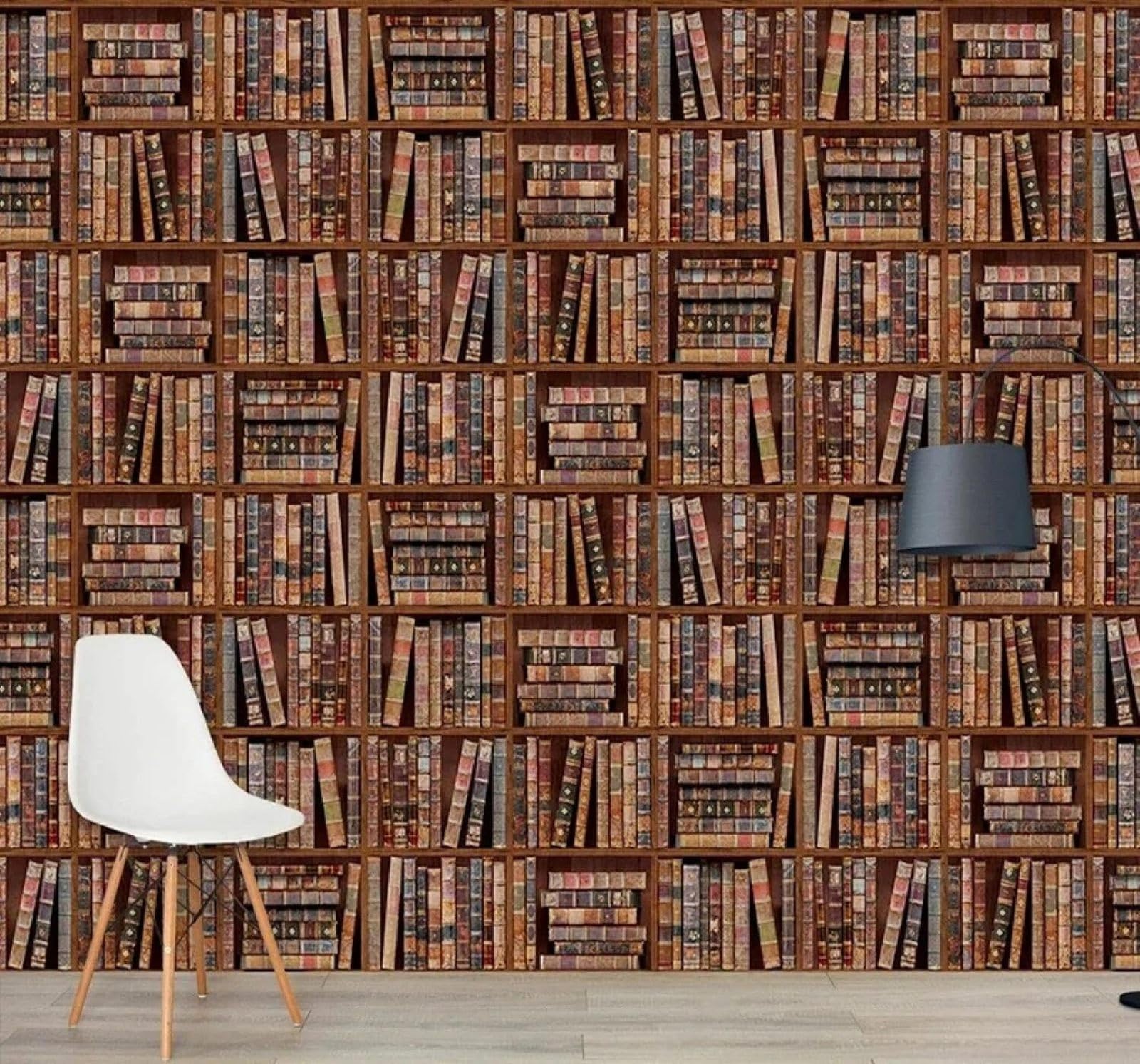 XLMING Vintage Bookshelves Books Art Posters 3D Wallpaper Luxury Home Dining Decor Paste Sofa Living Room The Wall for Bedroom Mural-430cm×300cm