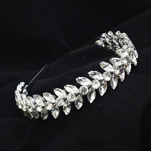Miniatura 2 de Diadema de diamantes de imitación verdes, accesorios para el cabello de boda, para novias, tiaras para mujeres y niñas, disfraz de diosa, decoración