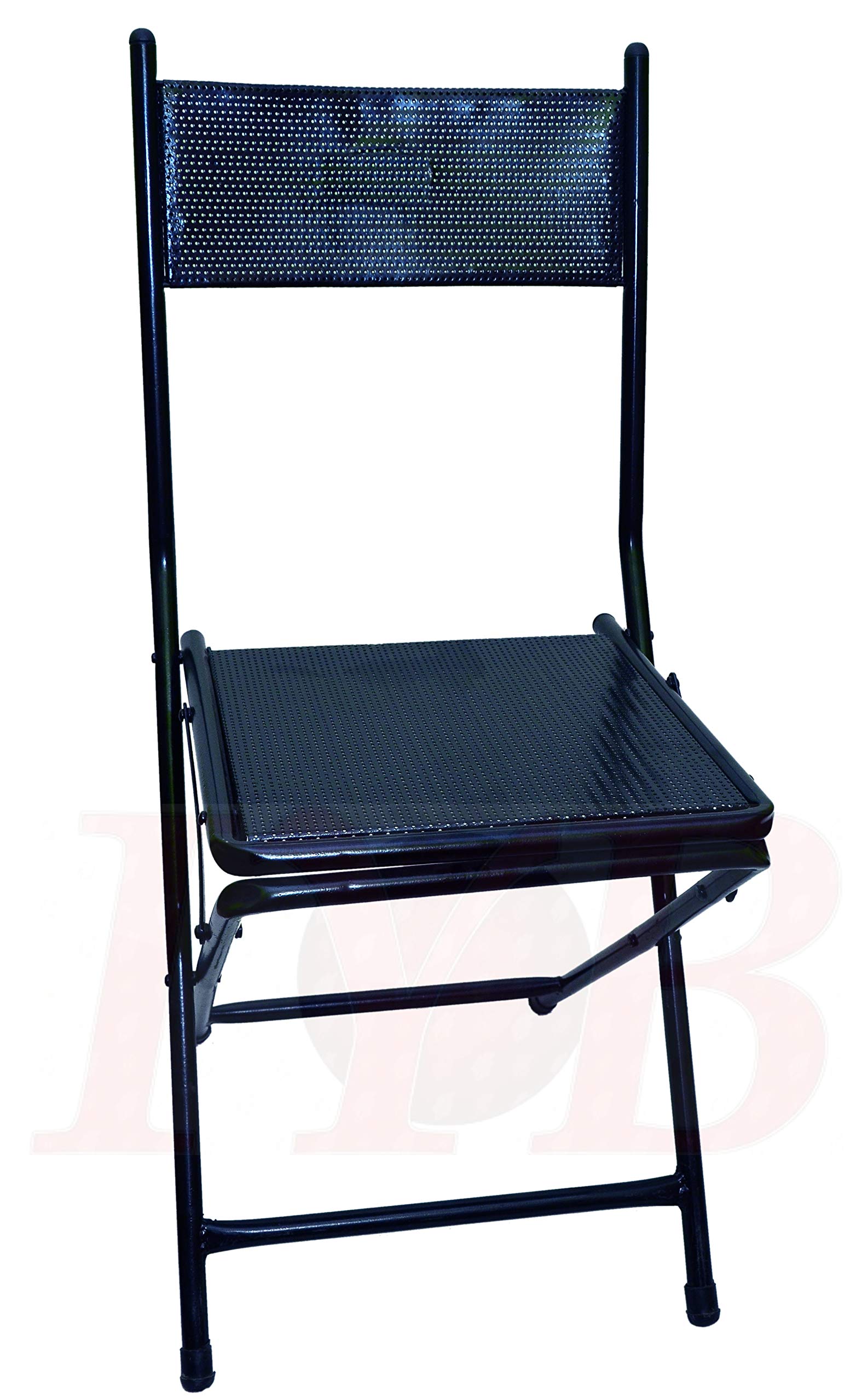 IYB_18-inch Seating Height net Finished Metal Folding Chair in Black