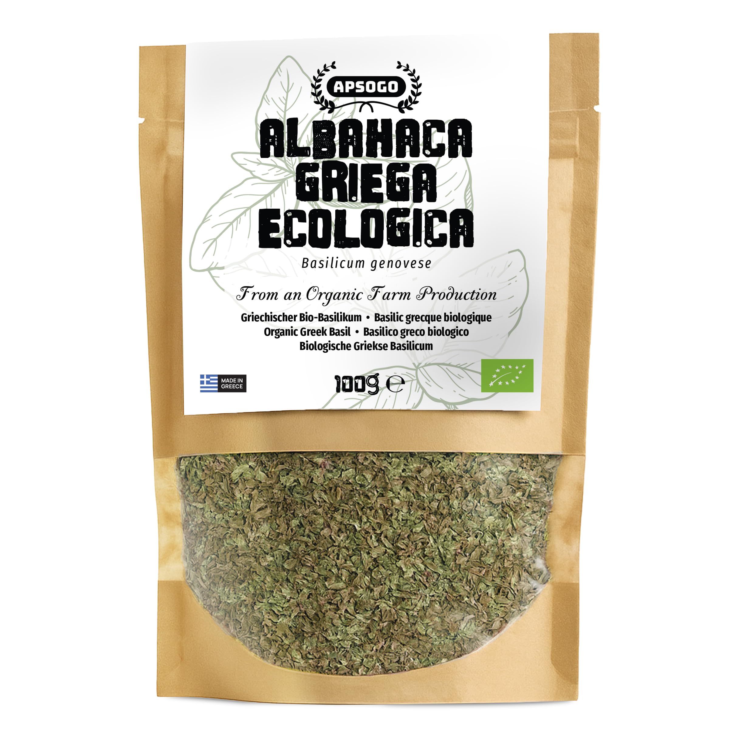 Apsogo Albahaca – Albahaca orgánica seca de Grecia