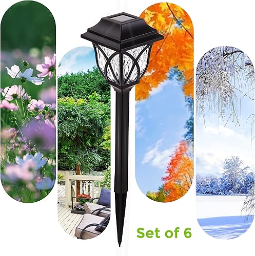 Miniatura 5 de LAUREL CANYON Luces solares para camino, 6 unidades, luces decorativas solares para exteriores, luces de pasarela automáticas con bombillas LED para