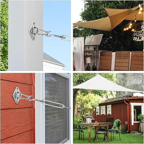 Miniatura 6 de AwnPro Kit de accesorios para toldo con tensores de 8 pulgadas para instalación de toldo triangular