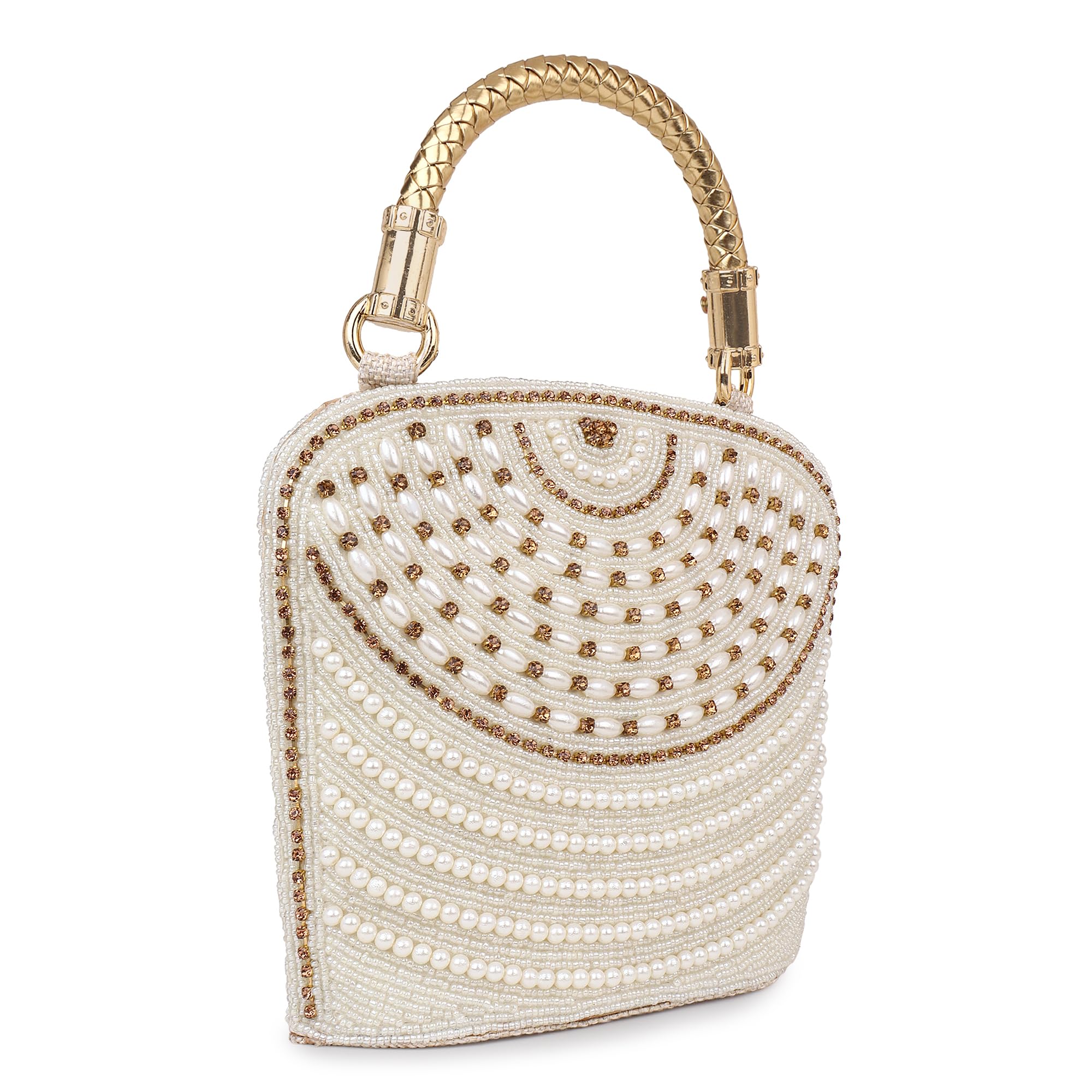 Handicraft pearl handle wedding clutch/Bridal Handbag/Shoulder Bag for Girl & Women…White (B0CN9GNSJJ) Amazon Price History, Amazon Price Tracker