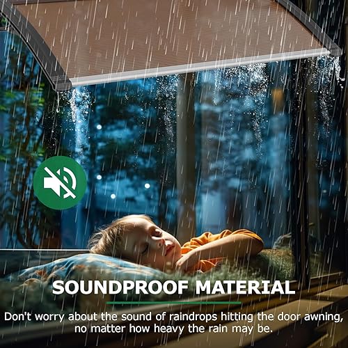 Miniatura 5 de Toldo para puerta de ventana de 40 x 40 pulgadas, cubierta de policarbonato para puerta de entrada, toldo exterior para ventana exterior, UPF 50+,