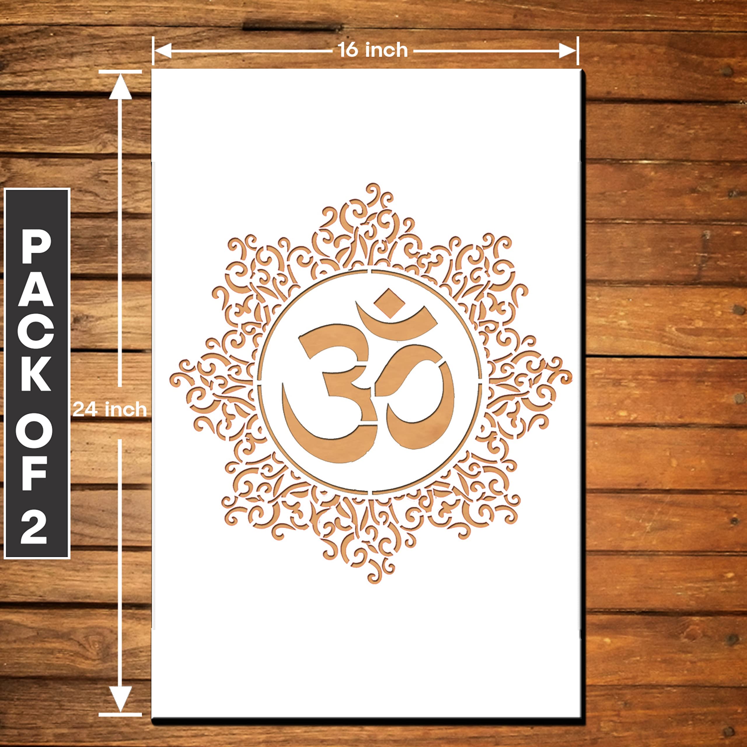 ARandNJ Combo Stencil for Wall Painting (Size:- 16X24 Inch) Theme:-"Om Mandala"DIY Reusable Painting Design Suitable for Bedroom,Living Room Entrance (Pack of 2) (B0B31H5MHC) Amazon Price History, Amazon Price Tracker