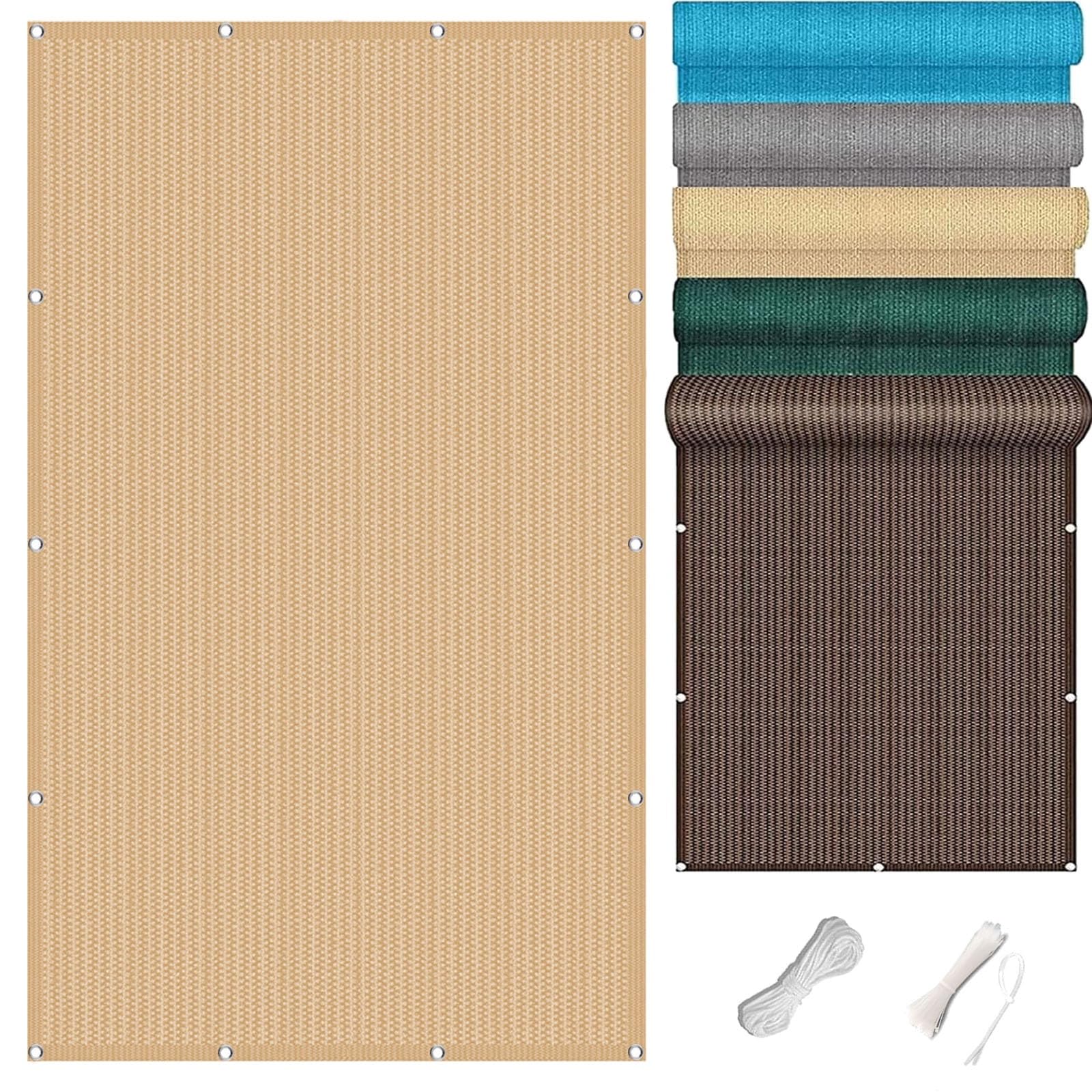 Recinzione per privacy, 1 x 2,6 m, protezione solare, permeabile all'acqua, rete frangivento, ideale per esterni, giardino, sabbia, soluzione anti-sbirciamento