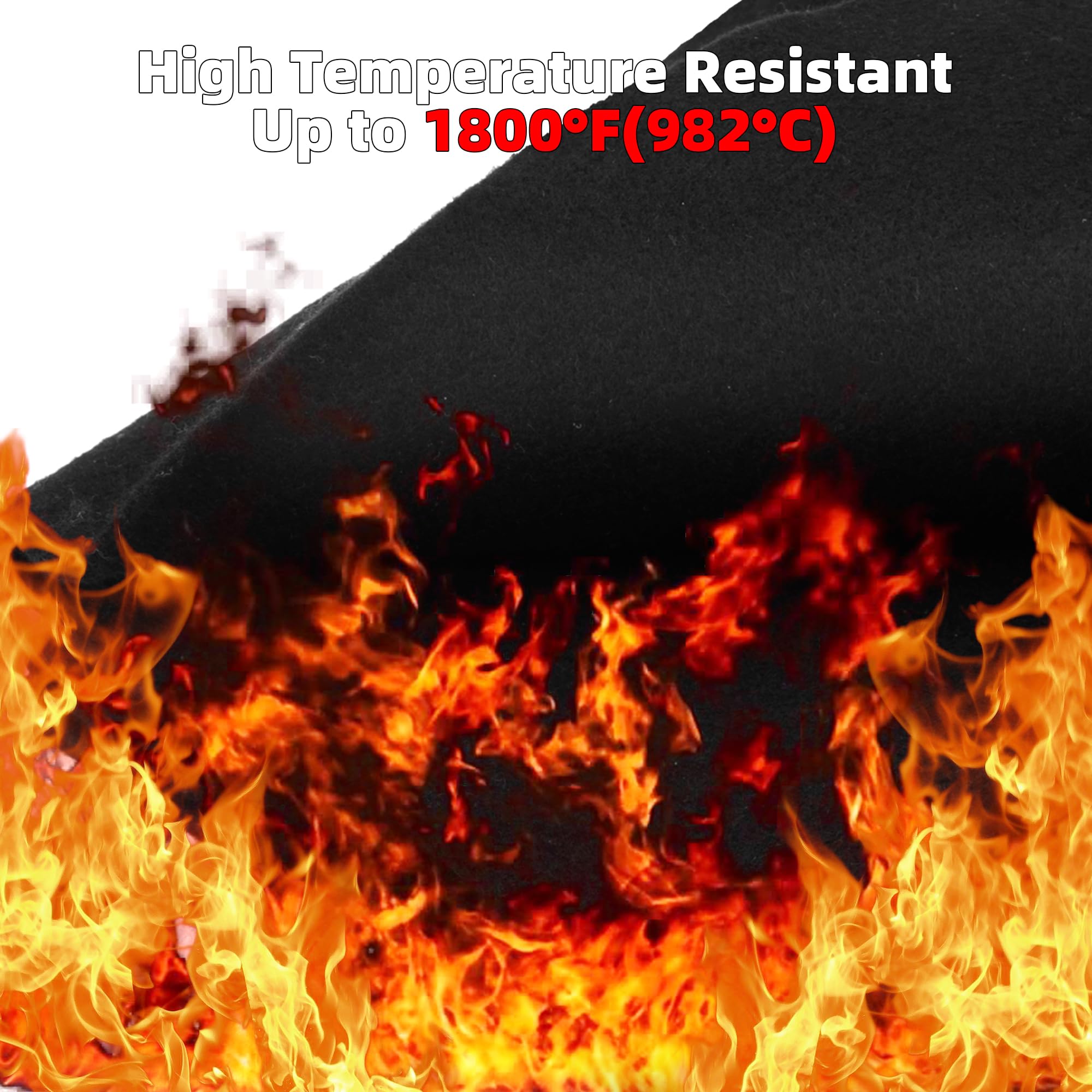 UCandy Carbon Felt Fireproof Welding Blanket, Cuttable Welding Blanket Heat Resistant Up to 1800°F,Flame Retardant Fabric Carbon Felt for Welders, Soldering Welding Brazing (Black -1 pack-12 * 27 in)