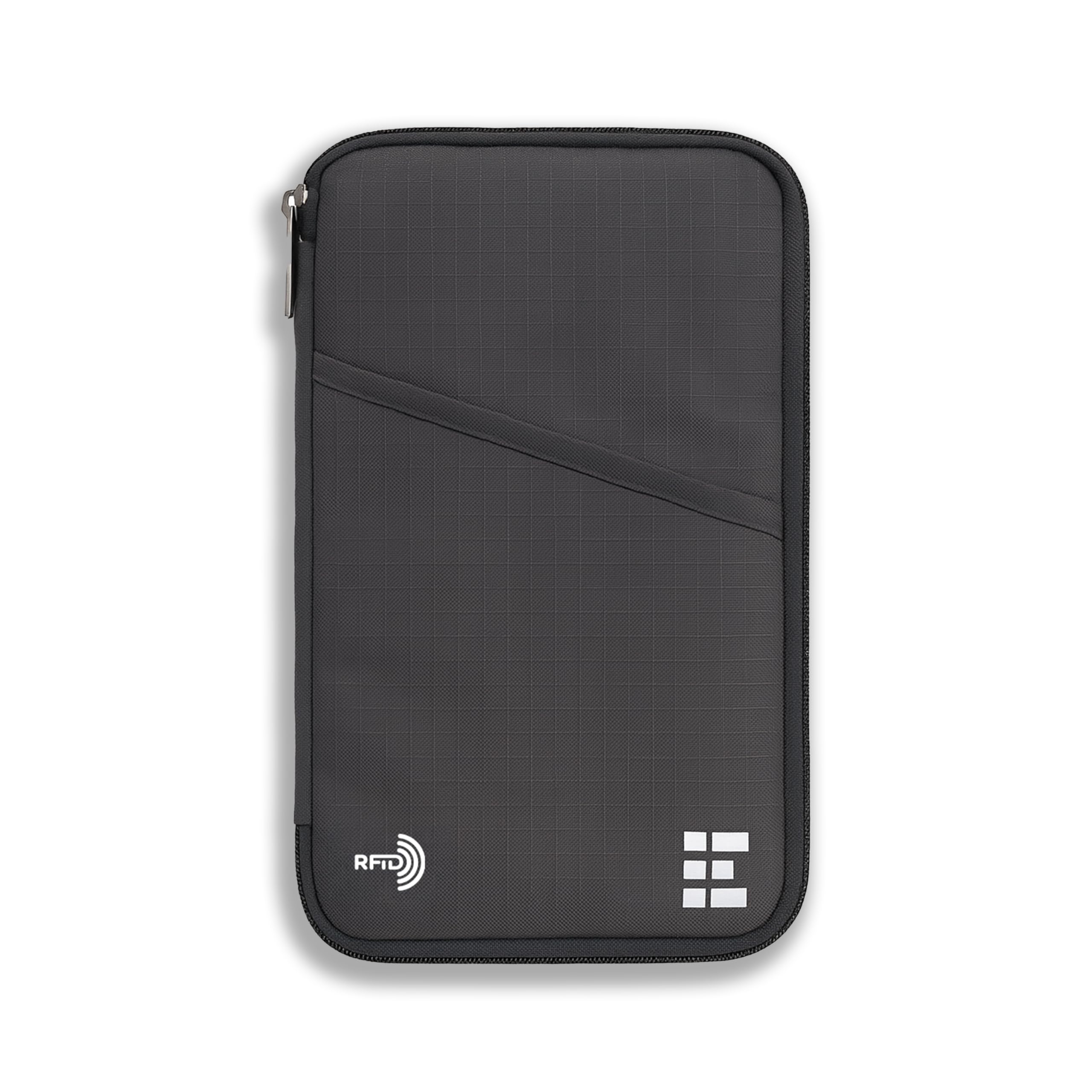 Zero Grid Passport Holder & Travel Wallet with RFID Blocking - Premium Document Organizer Case for Men and Women - Holds Passports, Cards, Tickets, ID, Cash - Compact Zippered Wallet
