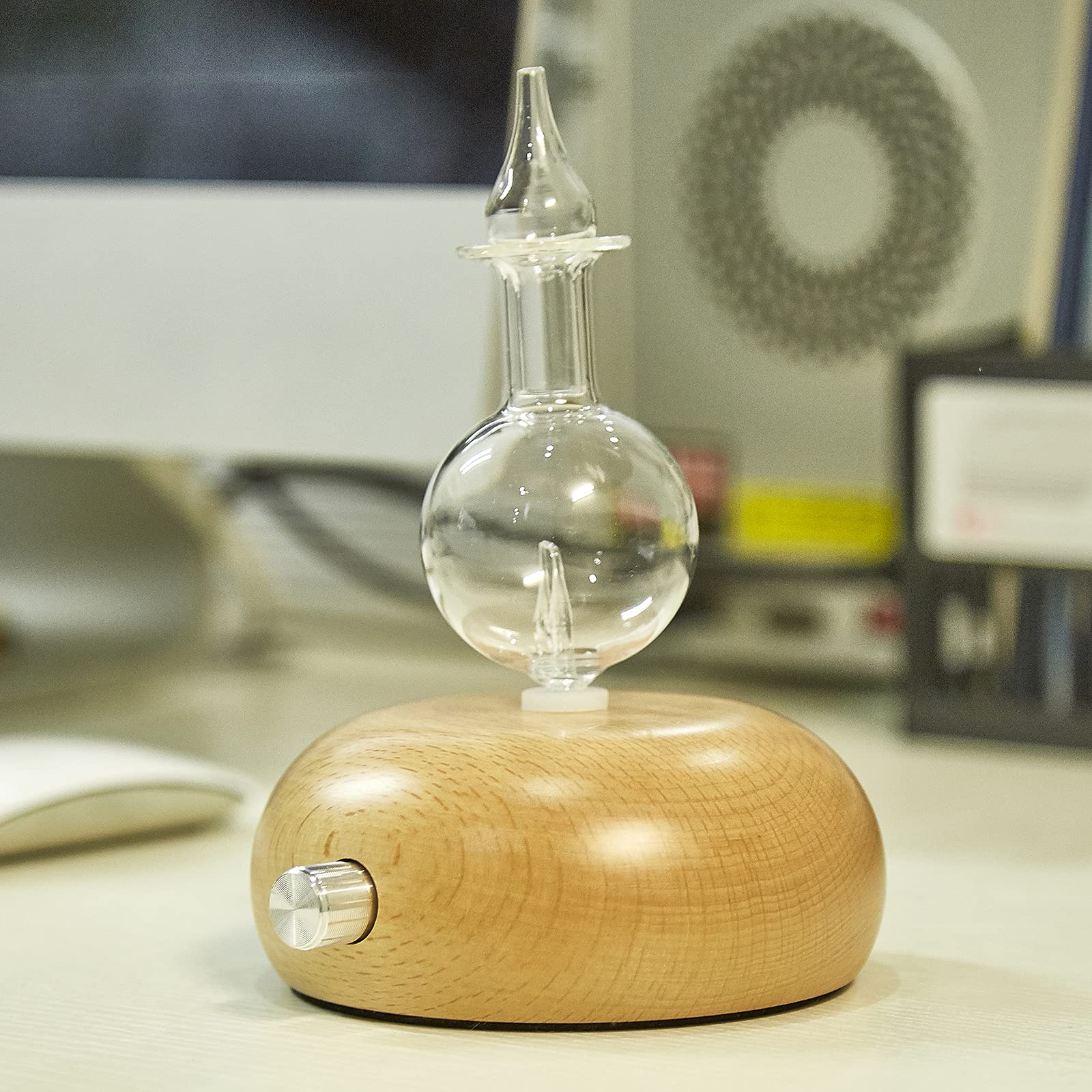 Aromathérapie Diffuseur Nébulisation Diffuseur D'huiles Essentielles, Bois Verre Nébuliseur, Eau, remplit Chambres avec, UN
