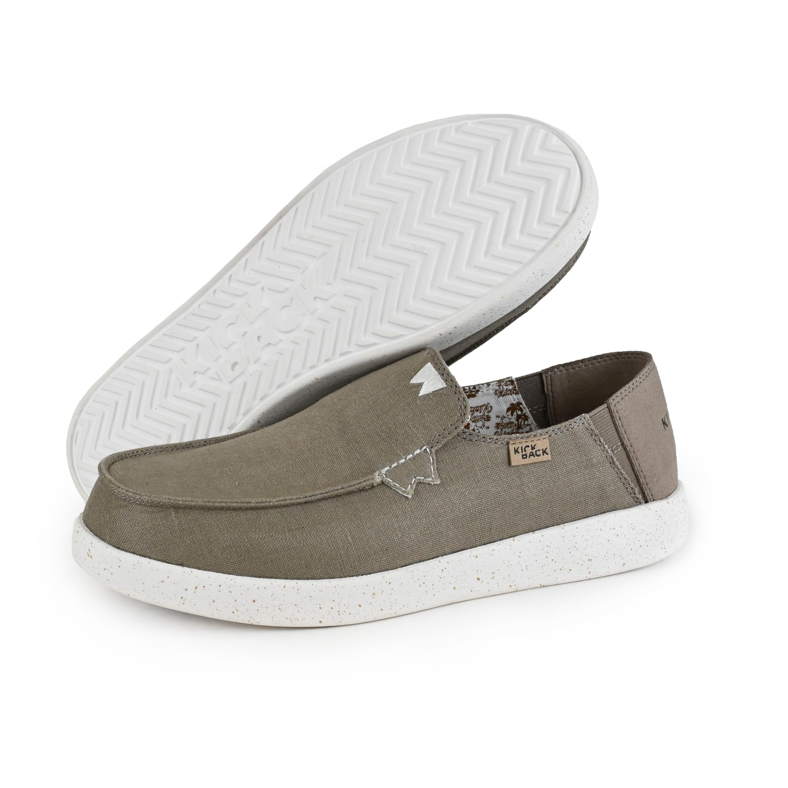 Kickback Barbeach Herren Slip‑On Loafer aus Canvas und Leinen – Lässige Sommerschuhe mit Rutschfester Sohle für Reisen, Strand und den Alltag