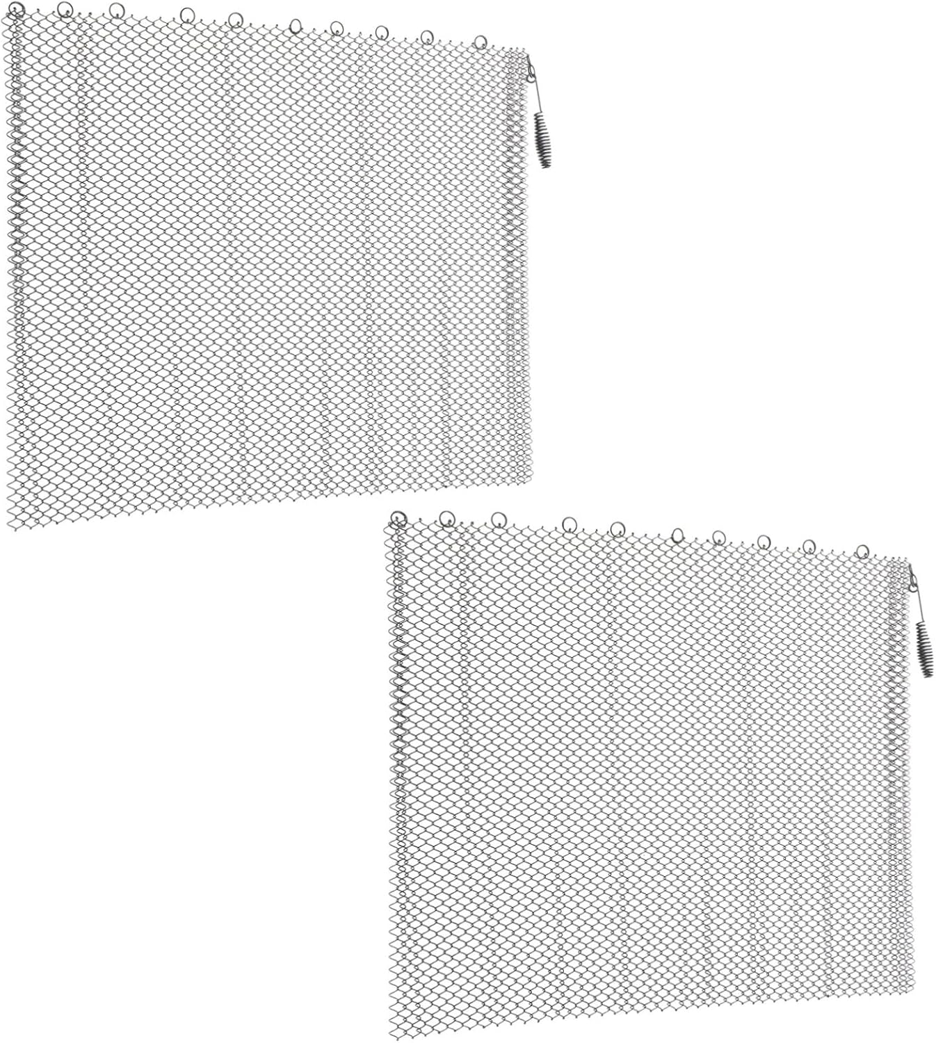 2pcs Iron Fireplace Screens Mesh Curtain Panels Draft Stopper for Fireplaces Accessory