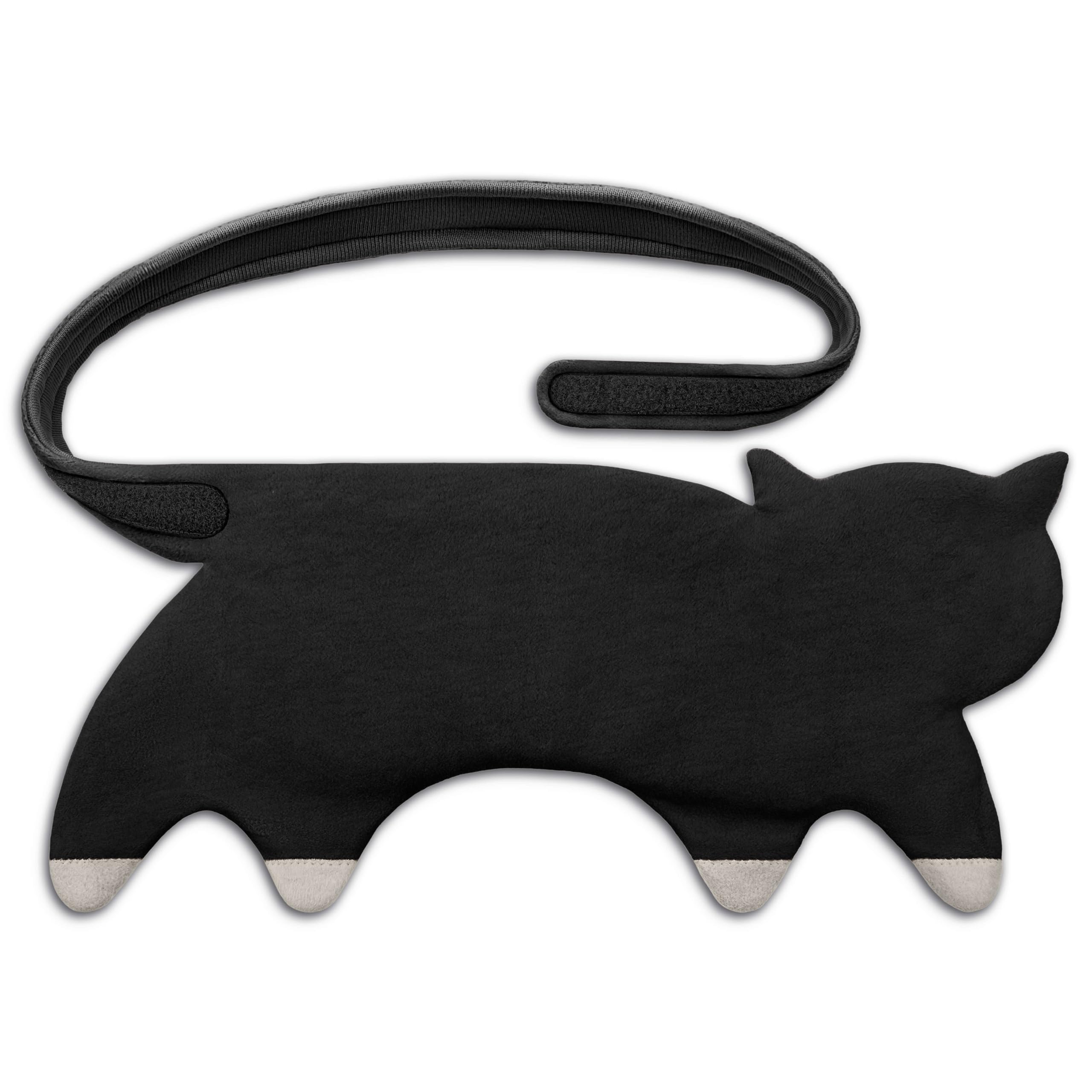LESCHI Bolsa Semillas Microondas de 100% Algodón y Trigo Orgánicos, Saco de Semillas con Funda Lavable, Saco Térmico de Semillas ideal para Dolores Menstruales, Cólicos y Dolor Abdominal, Gata negra