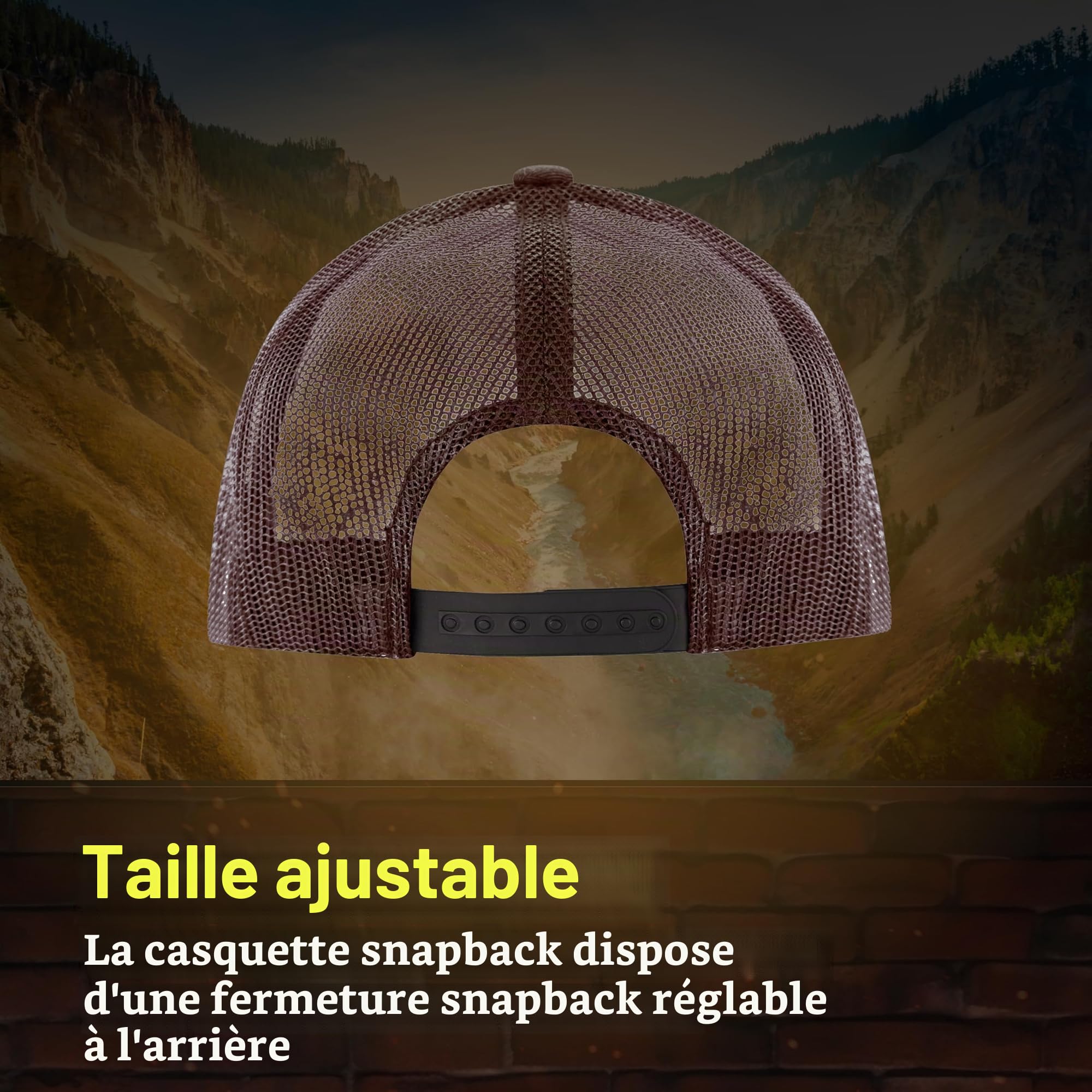 Concept One Yellowstone Adjustable Snapback Mesh Snapback Trucker Hat with Curved Brim - Casquette de Baseball - Mixte