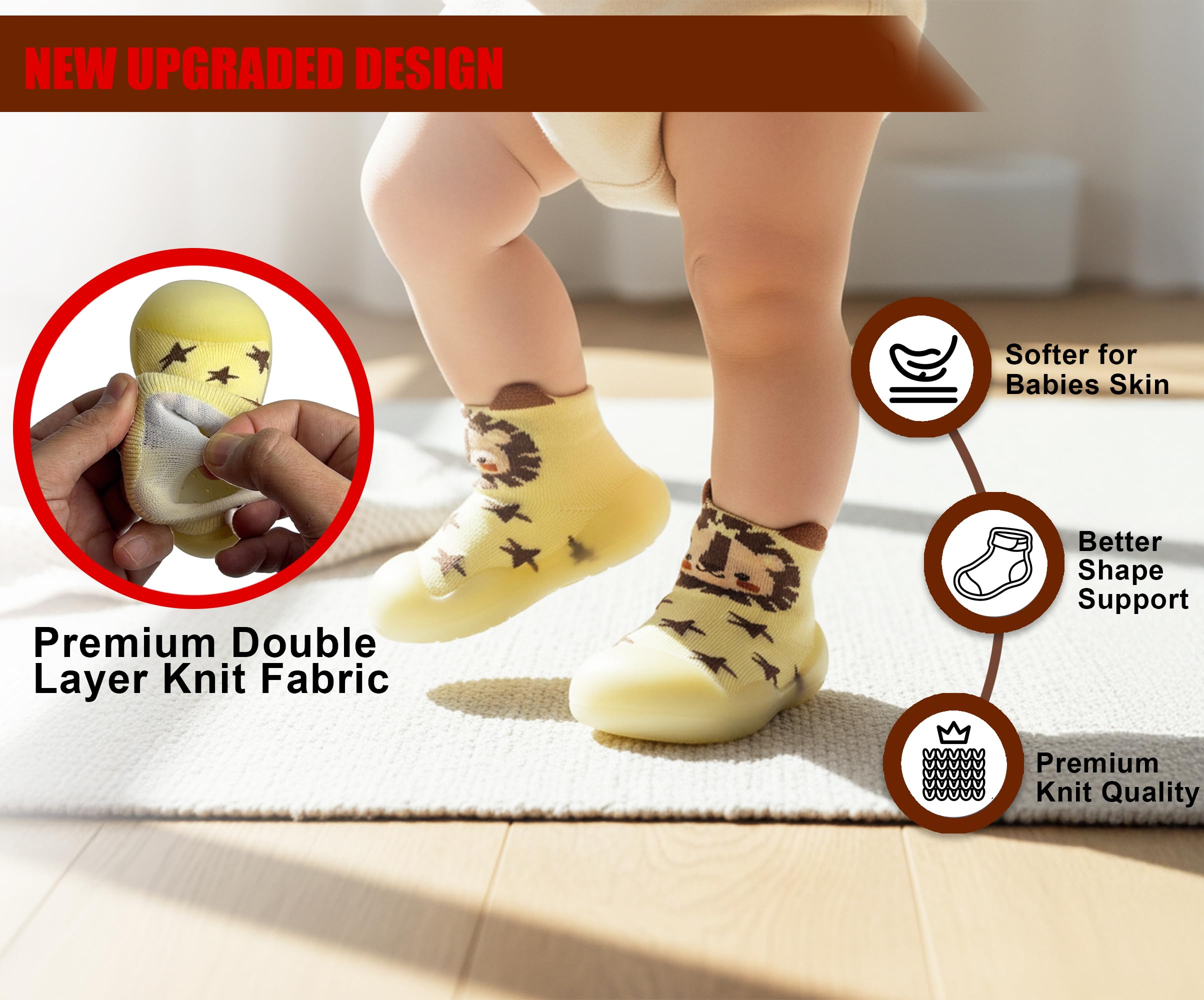 Zapatos de bebé para aprender a gatear, antideslizantes, para niñas y niños