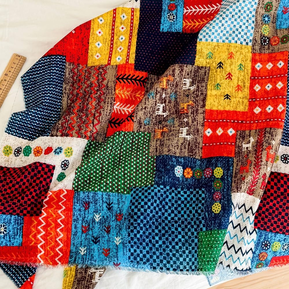 Tkanina bawełniana, towar sprzedawany na metry, kolorowy nadruk, pakiety materiałów, patchwork, "zrób to sam", zestaw materiałów, kwadraty, ręczniki bawełniane, do szycia ubrań, kolorowe