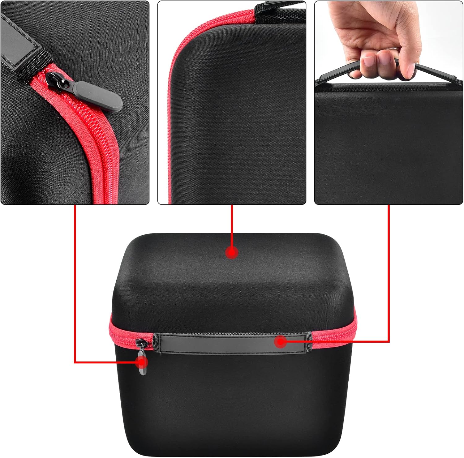 casmilee Case Compatible with Electric Tools 2475-20 Compact Inflator, Air Compressor Storage Holder for SUB Cordless Inflator, Mesh Pocket for Battery and Accessories-Box Only