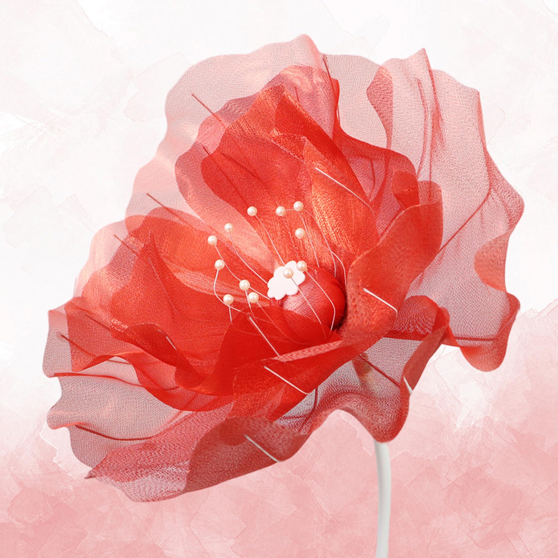 Fleurs en organza géantes de 50 cm pour une décoration florale de mariage extérieur féerique