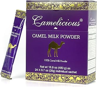 Camel Milk Powder Camelicious 480g Box US Edition(24 Packets x 20g each) Non-GMO, Gluten Free Low Lactose Alternative Dry Milk Powder - Flash Pasteurized Powdered Camel Milk Longer Shelf Life