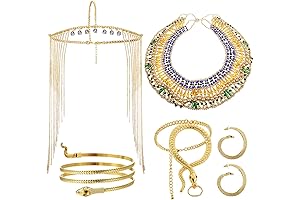 5 Pcs Egyptian Costume Women Accessories Jewelry Set for Cleopatra Cosplay Dancing Performance