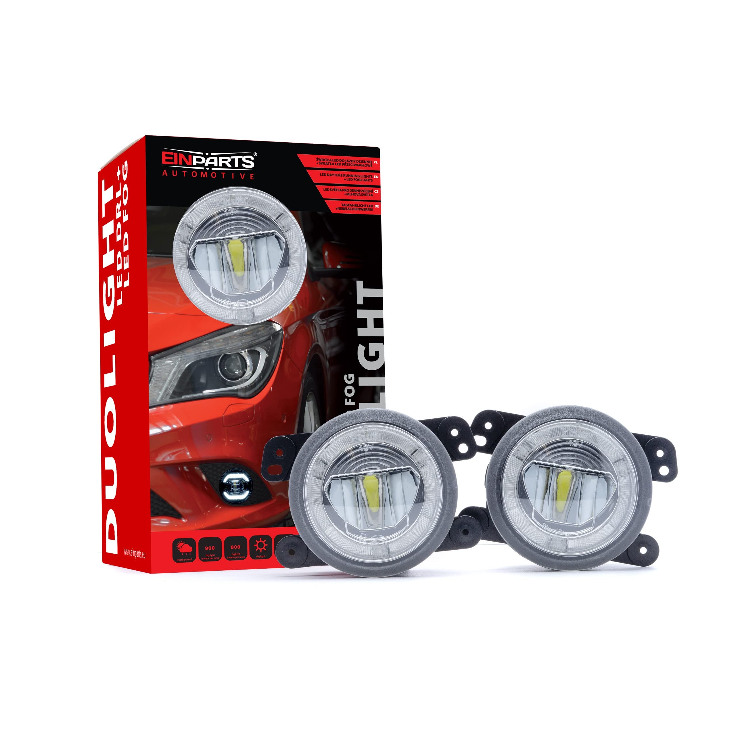 EinParts 2 en 1 Luz de circulación diurna del coche LED con certificado E4 R87, Luz Antiniebla Delantera Para Jeep Wrangler JK Facelift, Jeep Cherokee/Grand Cherokee, Dodge Journey