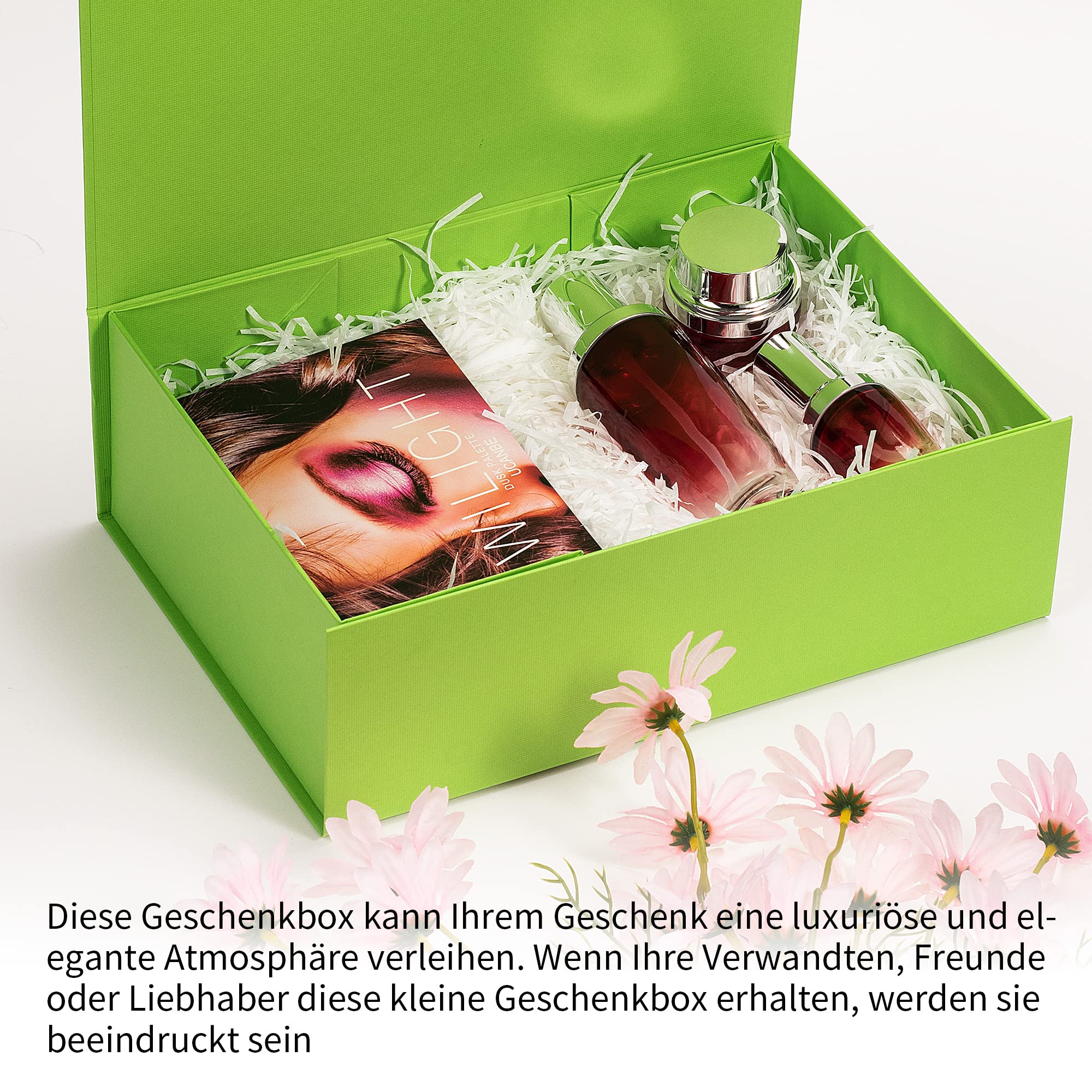ADEL DREAM Faltende Geschenkbox für Kleidung (10 Stück, Groß, Leuchtend Grün)