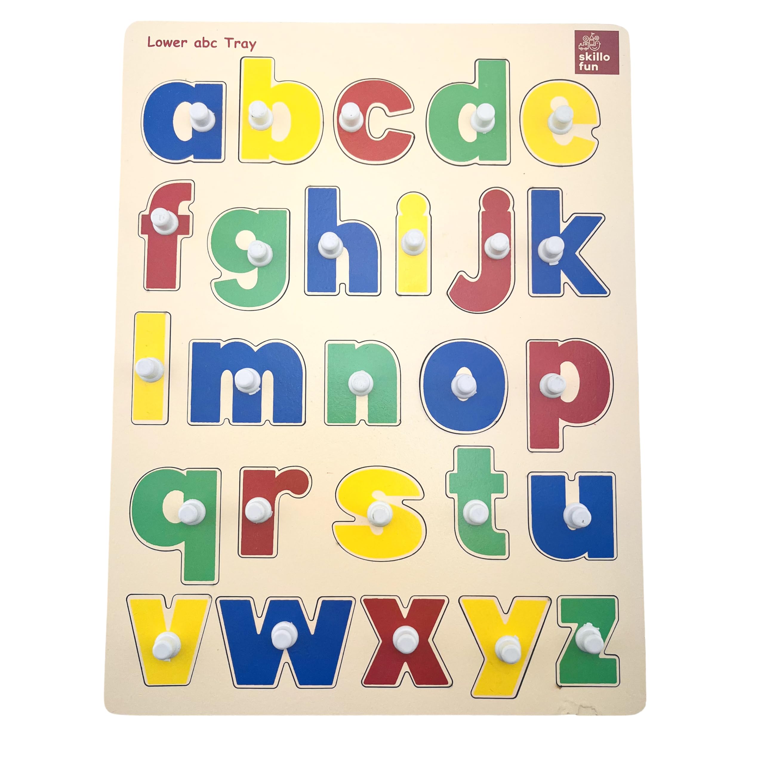 Skillofuns Wooden Lowercase Alphabet Shape Tray with Knobs | Develops Fine Motor Skills, Learn Alphabet Fast, 100% Non-Toxic, Child-Safe, Self-Corrective Design. (B00792NX8S) Amazon Price History, Amazon Price Tracker